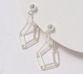 UltraFine 950 Silver Paperclip Chain 1-1/4" Hoop Earrings